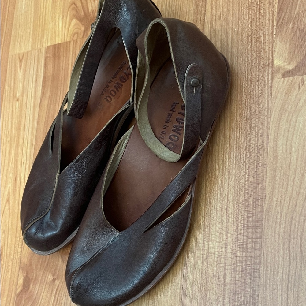 CYDWOQ Handmade Brown Leather Women's Shoes Mary Jane Size 6.5 - Picture 2 of 6